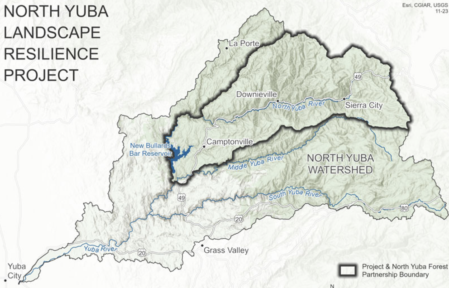 Map of North Yuba Landscape Resilience Project